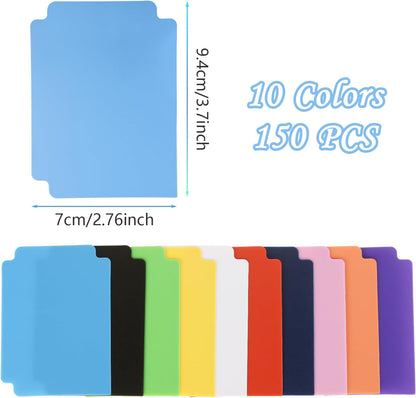 150 PCS Trading Card Dividers Multicolor Plastic Playing Card Separators with Tabs Card Box Dividers for Office Games Sports Cards, Cards Gathering Storage Supplies, 10 Colors, 2.7 x 3.8 Inch