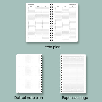 POPRUN Academic Daily Planner 2025-2026 One Page A Day - [5.75" x 8.5"- Spiral Hard Cover], Appointment Book (July 2025 - June 2026) with Monthly Calendar - Midnight Green
