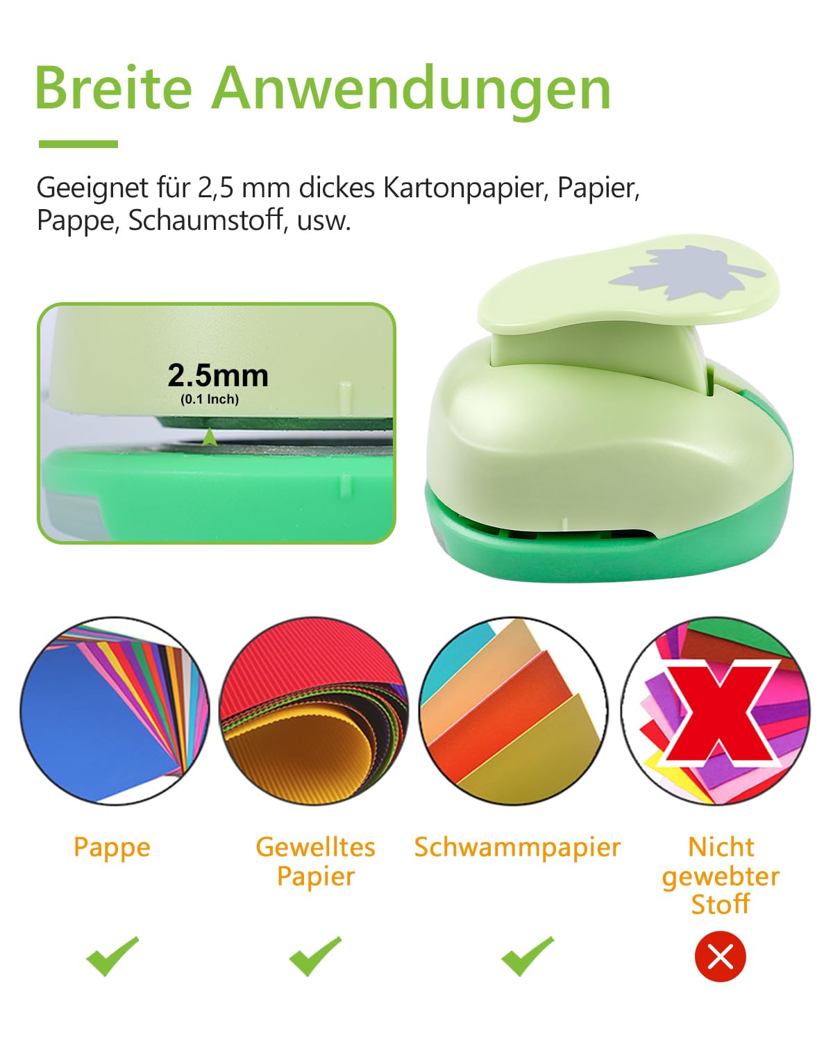 UCEC Craft Paper Punch, Maple Leaf Punch Set 3pcs 3/8" 5/8" 1" Inch Hole Punch for Paper Crafting, Scrapbooking, DIY Projects, Hollywood Decoration