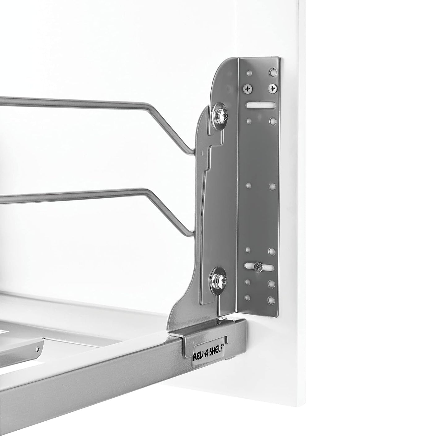 Rev-A-Shelf Double Pullout Trash Can for Base Kitchen Cabinets 27 Quart 12.5 Gallon with Soft-Close Slides, Metallic Silver, 53WC-1527SCDM-217