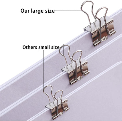 Extra Large Binder Clips 2 Inch (40 Pack), Big Paper Clamps for Office and Home Supplies, Silver
