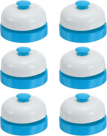 PATIKIL 6 Pcs Desk Call Bell 2.5" Dia with Metal Anti-Rust Construction Blue/White