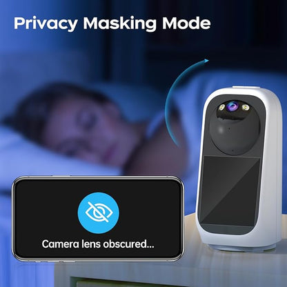 JOOAN 5G WiFi Security Camera Indoor with Screen 2K 360° PTZ Surveillance Camera Plug-in Home IP Cam for Baby Elderly SD Card Cloud Storage Motion Detection Auto Tracking 2 Way Video, Color Night