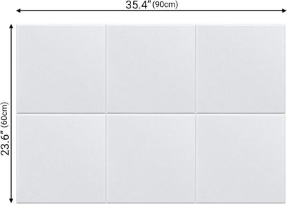 AKTOP White Cork Bulletin Board 24"x36", 6 Pack Removable Felt Cork Board Tiles for Wall, Large 2 x 3 Bulletin Board Notice Pin Board for Office, School & Home, 24 Safe Adhesive Tabs, 20 Push Pins