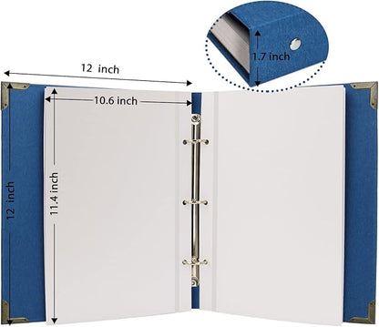 Vienrose Photo Album Self Adhesive 60 Pages Hardcover with DIY Scrapbooking Kit 3 Rings Paper Scrapbook for Lover Friends Kids Wedding Blue