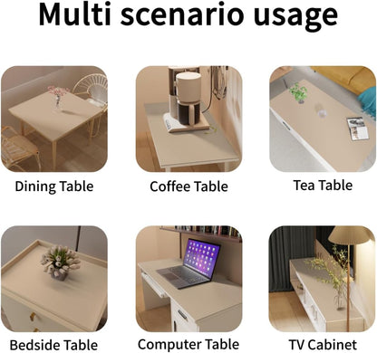 Table Cover Rectangle for Dining Room Table - Can Be Used On Both Sides Waterproof and Easy to Clean Good Flatness Used for Dining Table(Light Brown+Gray 44x96)