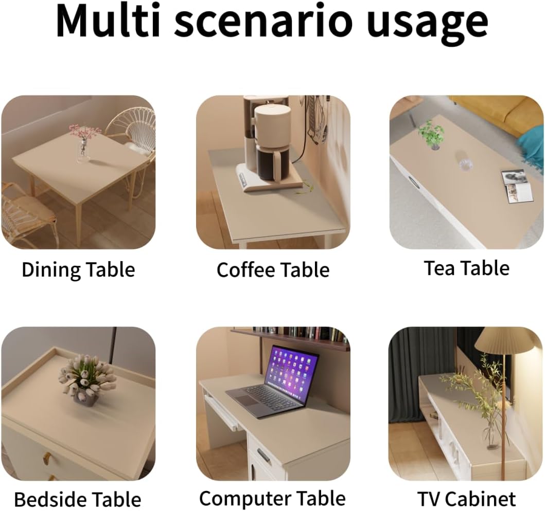 Table Pads for Dining Room Table for Dining Room Table - Can Be Used On Both Sides Waterproof and Easy to Clean Good Flatness Used for Dining Table(Light Brown+Gray 46x72)