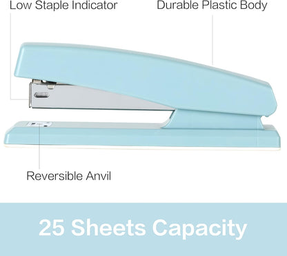 Deli Stapler, Desktop Stapler, Office Stapler, 25 Sheet Capacity, Includes 1000 Staples and Staple Remover, Blue