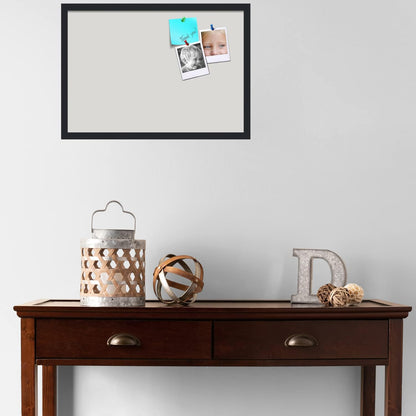 PinPix 26x18 Inch Cork Bulletin Board. This Decorative Framed Pin Board Comes with Light Stone Design and a Satin Black Frame. Ideal for Home Office Decor or Message Board (PinPix-1809)