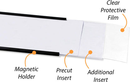 SmartSign Magnetic 'C' Channel Label Holders | 2.5" x 8" Pack of 10