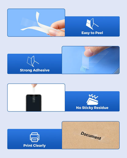 Tze121 9mm 0.35" Laminated Clear Tape Compatible for Brother 9mm Label Tape Tze-121 Tz-121 P Touch Tz Tze 9mm 3/8" Black on Clear Label for PTH110 PTD210 PT-D220 PTD400 PT-D610BT, 4-Pack