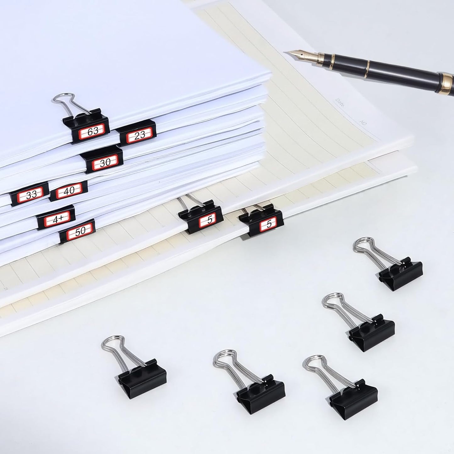 Ufmarine 60 Pcs Small Binder Clips 3/4 Inch Length, Black Small Paper Clips for Office, Standard Size