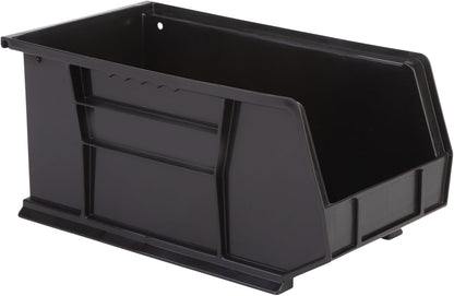 Hudson Exchange 15" x 8" x 7" Plastic Stackable Storage Bin and Hanging Container (Black, 1 Pack)