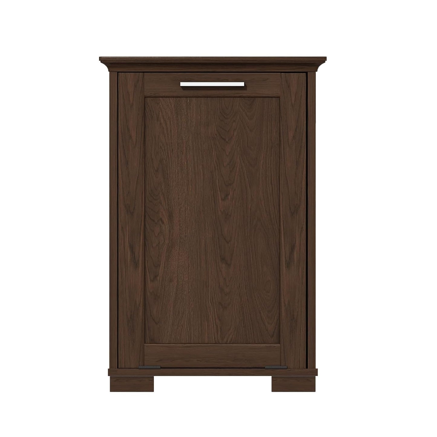 OLD CAPTAIN Wooden Tilt Out Trash Cabinet, Wooden Kitchen Garbage Can Free Standing Holder, Brown Finish