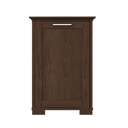 OLD CAPTAIN Wooden Tilt Out Trash Cabinet, Wooden Kitchen Garbage Can Free Standing Holder, Brown Finish
