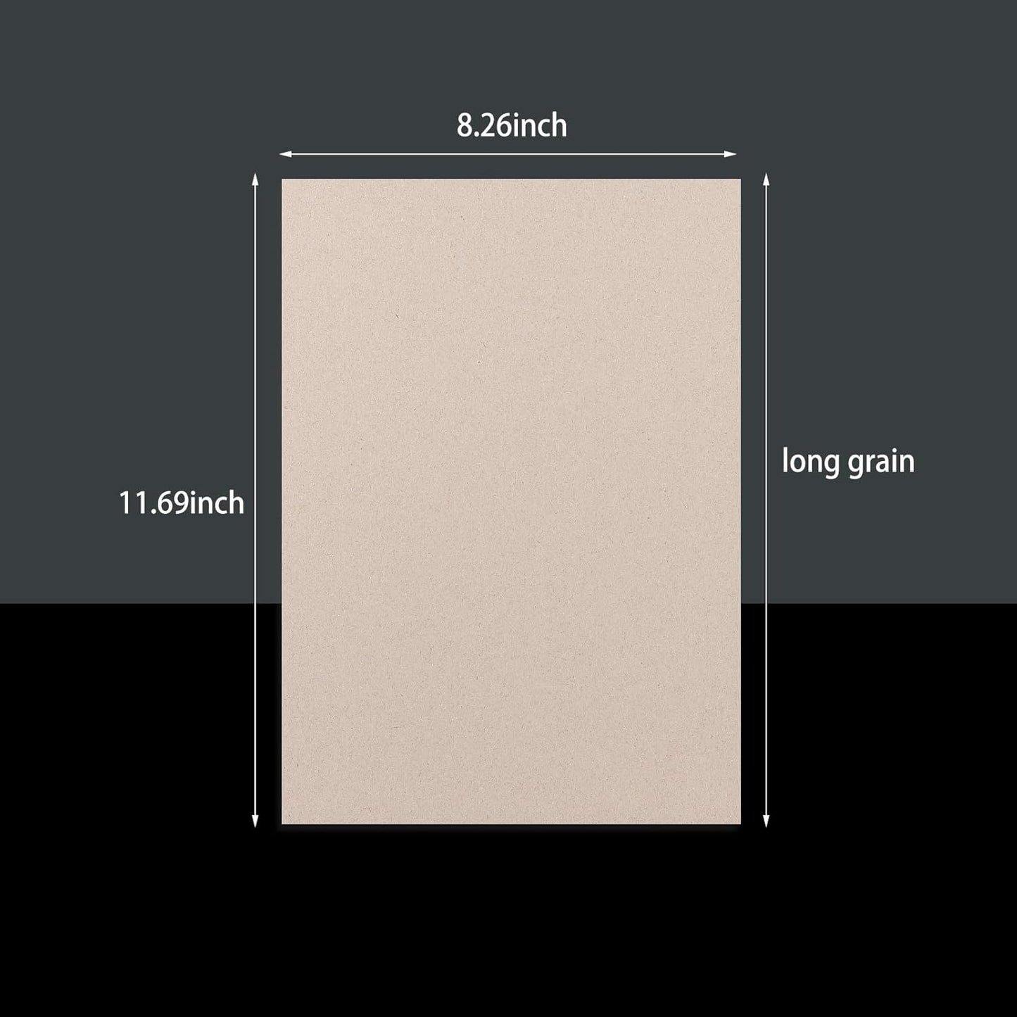 25 Pcs Book Board, Binder Board, Cover Board, Heavy Duty Chipboard for Book Binding, DIY Cardboard (Gray, A4 80PT)