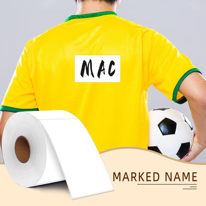 PARLAIM 3" x 5" Rectangle Adhesive Color Code Stickers,500 per Dispenser Box Roll Square Label Inventory Stickers (White)