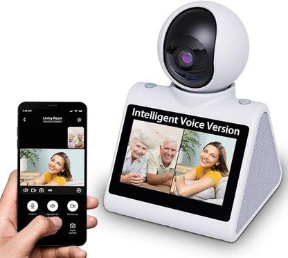 Indoor Home Security Camera(Intelligent Voice Version) Two Way Video Camera,Pet Dog Camera Monitor for Baby/Elder/Nanny/Pet/Dog with Phone App,Pan/Tilt Dome Camera