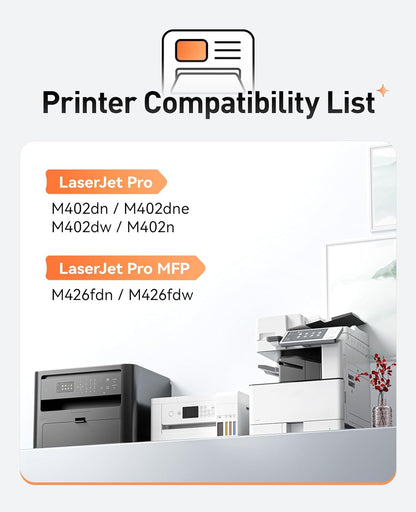 26A Black Toner Cartridge 2-Pack with Chip Replacement for HP 26A CF226A 26X CF226X Compatible with HP Laserjet Pro MFP M426fdn M426fdw M426dw M402dn M402dne M402dw M402n M402 M426 Series Printer Ink