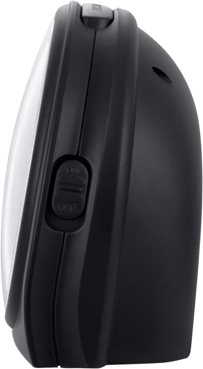 5.5" Large Analog Alarm Clock Silent Non Ticking, Gentle Wake, Beep Sounds, Increasing Volume, Battery Operated Snooze and Manual Light, Easy Set, Black (Best for Elder)
