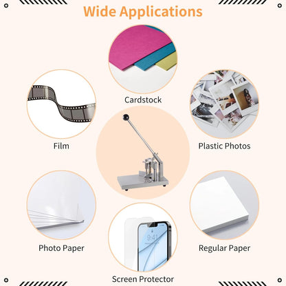 Corner Rounder, Paper Punch Cutter, Hand-Operated Corner Rounding Machine with R6mm and R10mm Dies, Industrial Heavy Duty Paper Cutting Tool for Laminate