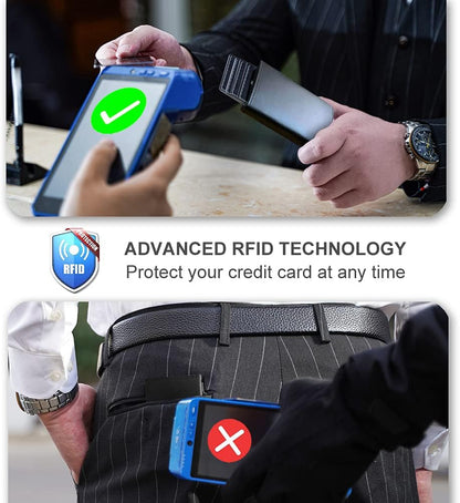 Aiuwo Airtag Wallet for Men,Mens Wallet Card Holder,Smart,Slim,Minimalist Wallet,Credit Cards Holder RFID Blocking Wallet (Airtag Wallet, Crazy Horse Black)