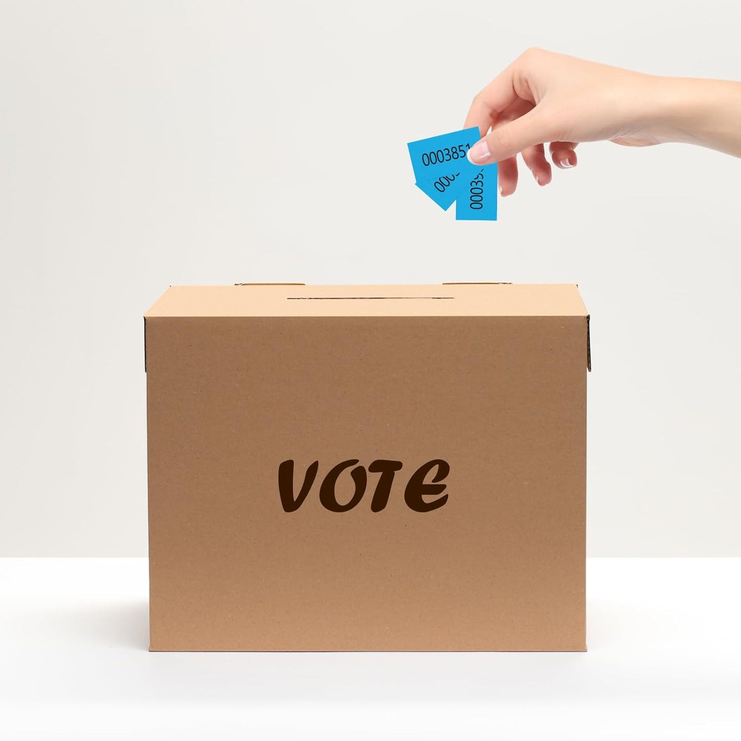 500 Pieces Auction Silent Ticket Basket Tickets Raffle Tickets Sheets Blue 4"×9" for Chinese Door Prize Fundraiser Drink Carnival Penny Auction Events-500 Numbers