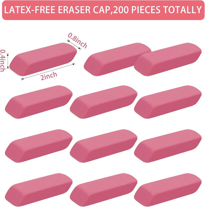 200 Pack Pink Erasers Bulk Latex-Free Soft Erasers Pencil Erasers for Kids Teachers and School and Office Supplies