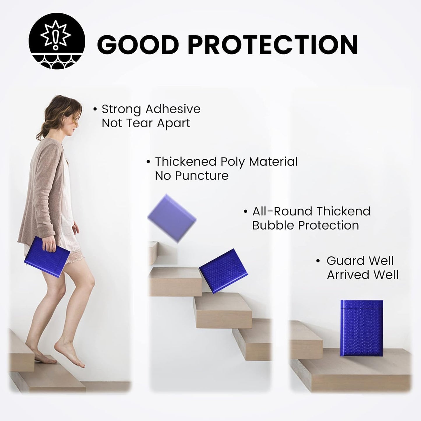 Fuxury Bubble Mailer 6x10 600 Pack Royal Blue #0, Poly Padded Envelope mailers for CDs,DVDs,Cosmetics,Jewelry, Bulk Self Seal Package Envelope Bags, Waterproof Mailing Evenploves for Small Business