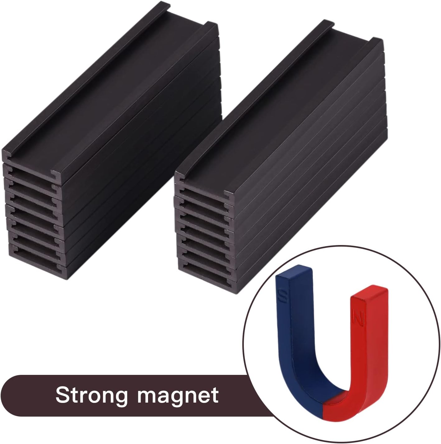 Eeoyu Magnetic Label Holders with Magnets Magnetic Data Card Holders with Clear Plastic Protectors for Metal Shelf, Whiteboard, Set of 30 (0.5 x 2 Inch)