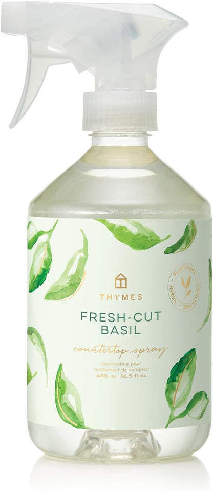 Thymes Countertop Spray - Counter Cleaner Spray - Household Cleaning Supplies (Fresh-Cut Basil, 16.5 fl oz)