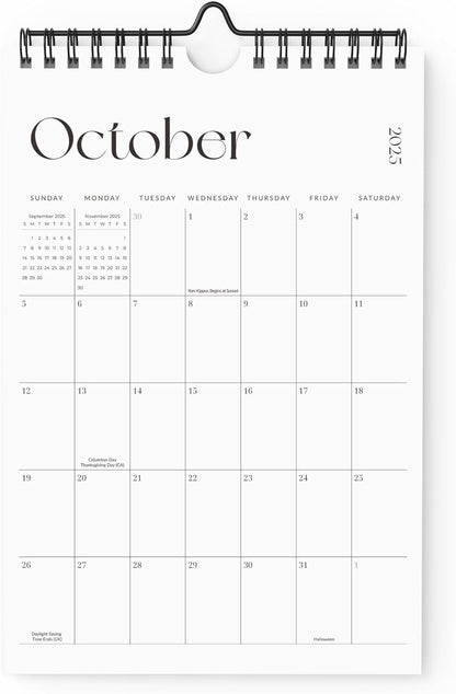 Cabbrix Mini Calendar 2025-2026 Wall Calendar, Vertical 6 x 9 inch Small Calendar July 2025 to December 2026, Easy Planning Little Notepad Calendar for Wall, Desk, Bulletin Board, Simplified