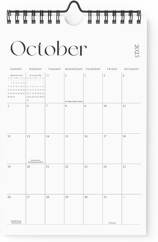 Cabbrix Mini Calendar 2025-2026 Wall Calendar, Vertical 6 x 9 inch Small Calendar July 2025 to December 2026, Easy Planning Little Notepad Calendar for Wall, Desk, Bulletin Board, Simplified