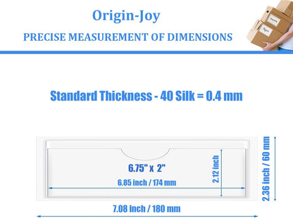 Origin-Joy 35 PCS Self Adhesive Index Card Pockets with Top Open, Clear Plastic Label Holder for Cards of Note, Library and Business, Adhesive Label Pockets & Card Holder (6.75 x 2 inch)