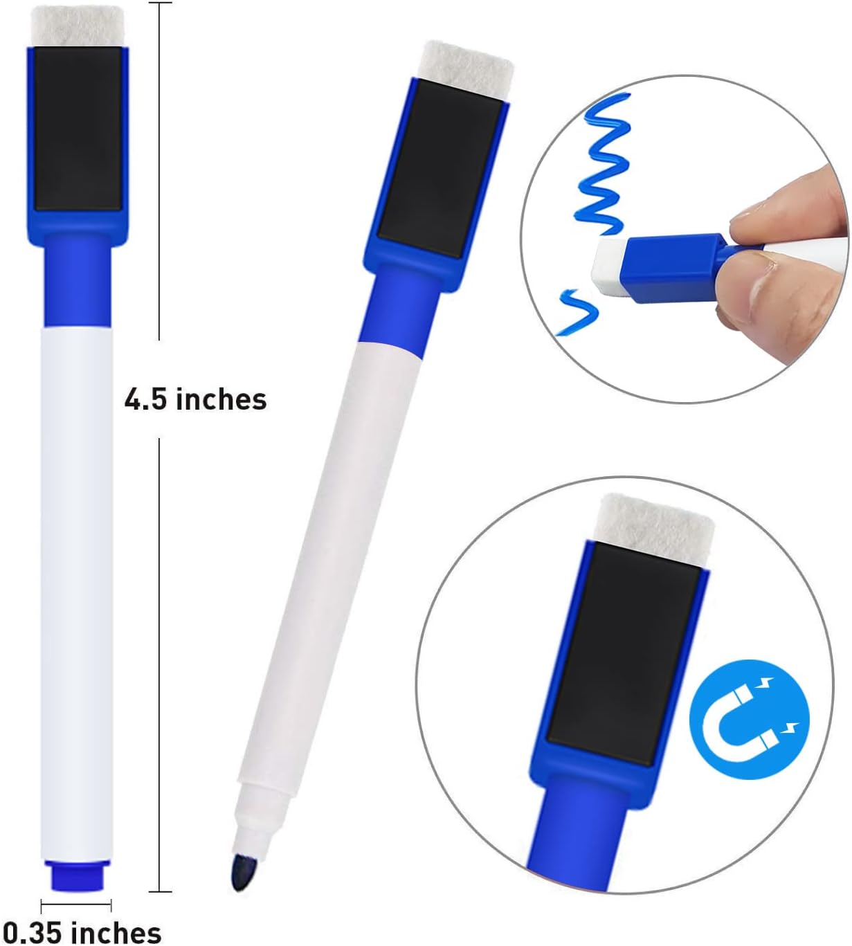 White Board Paper - 17.3” x 78.7” (6.5 Feet) - Self-Adhesive Dry Erase Board Sheet Sticker Removable Wall Decals for Kids, Office, School & Home with 3PCS Marker Pen