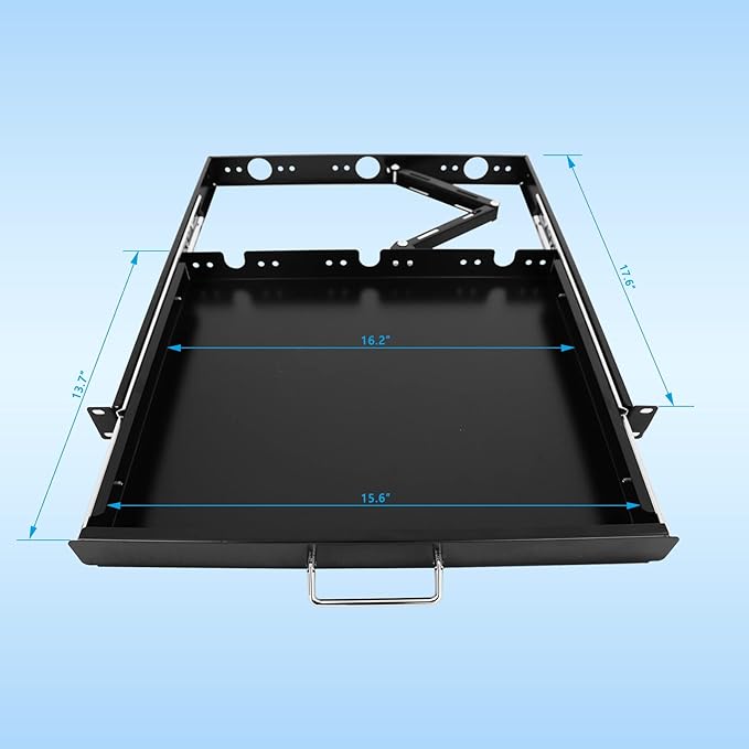RAISING ELECTRONICS 1U Rack Mount Sliding Keyboard Tray