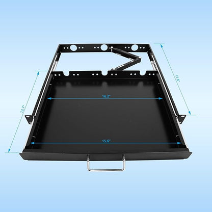 RAISING ELECTRONICS 1U Rack Mount Sliding Keyboard Tray