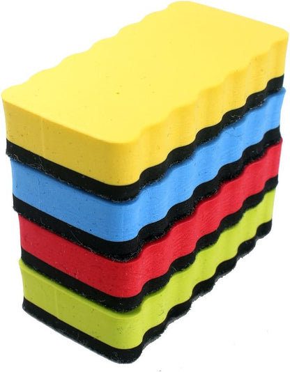 4 Pack Magnetic White Board Eraser for Home, School and Office - 4 X 2.3 X 0.8 Inch