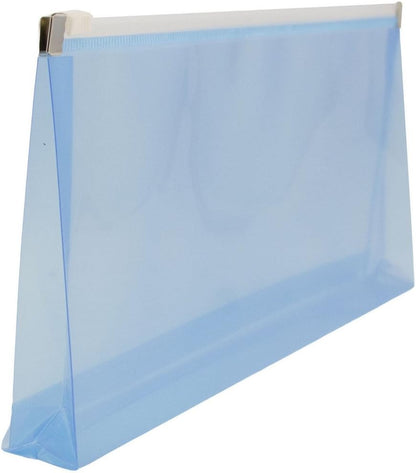 JAM PAPER Plastic Envelopes with Zip Closure - #10 Booklet Wallet - 5 x 10 - Blue - 12/Pack