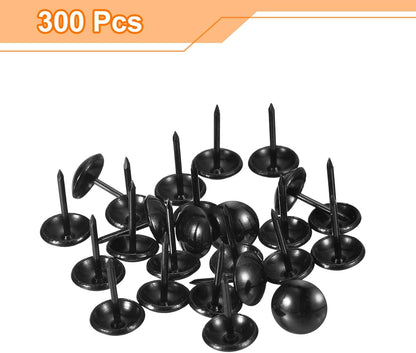 uxcell Upholstery Tacks Nail Pins Furniture, 1000Pcs 11x17mm Thumb Tack Pins Assortment Kit Carbon Steel for Home Sofa DIY Decorative Nail Heads Nails, Black