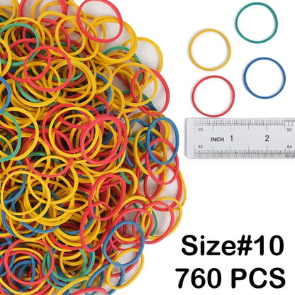 Rubber Bands Size#10 760pcs Elastic Rubber Band 1 inch Multicolour Rubber Bands for Office Supplies File Folders Money