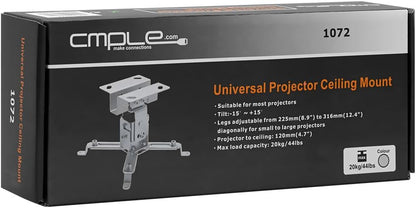 Cmple - Universal Solid Ceiling Projector Mount, Projector Bracket with Tilt and Adjustable Legs for LCD/DLP Projectors