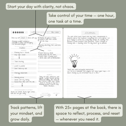 Pland Studio 90-Day Productivity Planner – Forest Sage Hardcover | Undated Daily Journal with Habit Tracker, Vision Board, and Focused Goal Setting for Entrepreneurs, Creatives & Busy Professionals