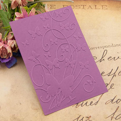 4Pcs Flower Butterfly Plastic Embossing Folder Dandelion DIY Craft Template Molds Stencils Scrapbook Paper Cards Photo Album Making Tool Embossing Folders Handmade Art Craft Supplies Decorating Mold