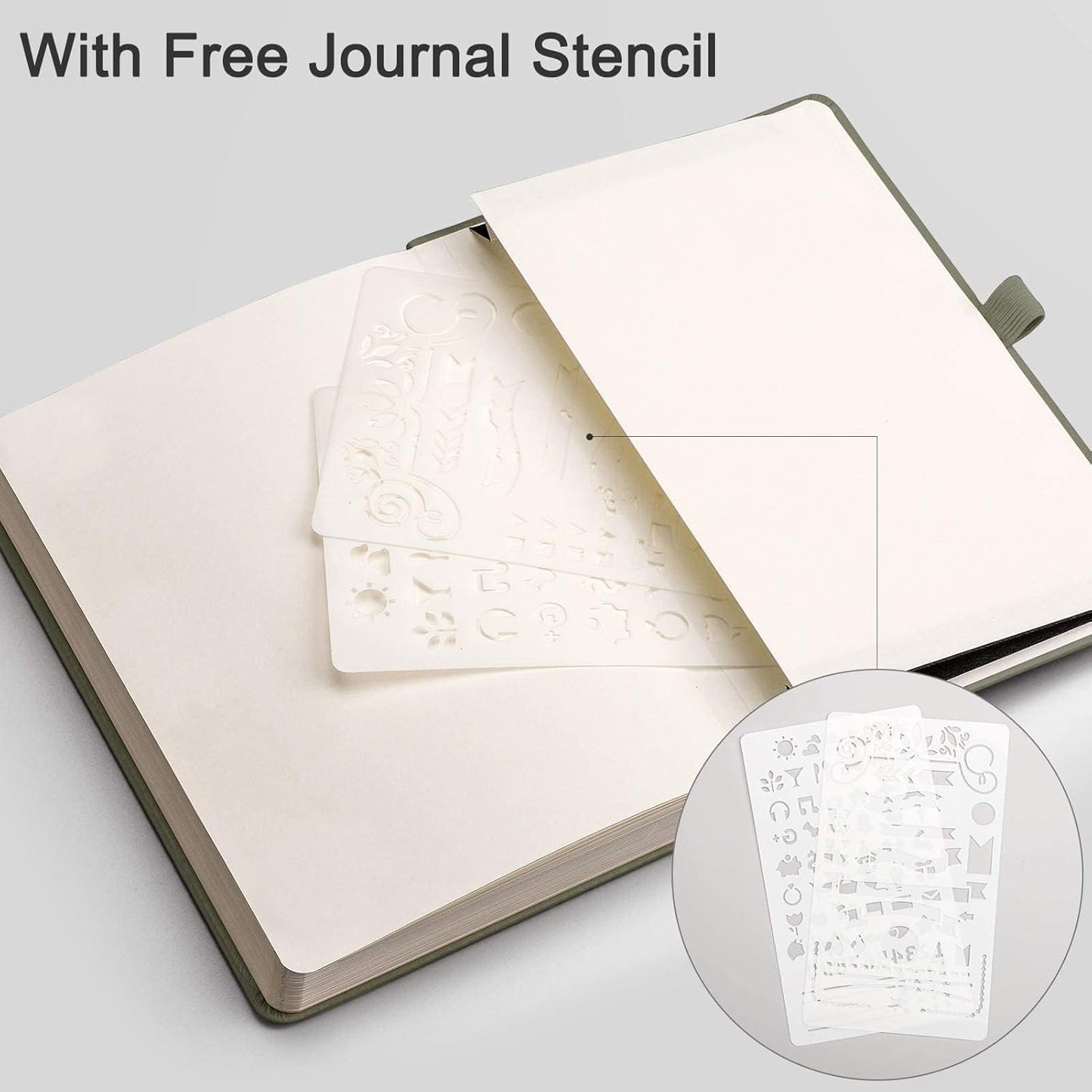 EMSHOI Dotted Notebook - 256 Pages A5 Dotted Grid Journal Notebook,120gsm Thick Paper,16 Perforated Pages, Smooth PU Leather, Inner Pocket,5.75'' × 8.38''-Green
