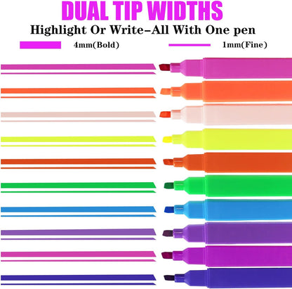 Vitoler Highlighters,10 Pack Assorted Colors Highlighters with Soft Chisel Tip,Bible Highlighter No Bleed,Book Markers for Women