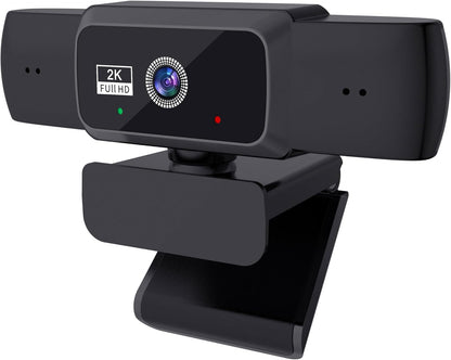 Hprosper 2K/5M Webcam with PC/Laptop/Mac, Computer Camera with Low-Light Correction/Beauty, AI Noise-Canceling Microphone, Adjustable Field of View, Built-in Privacy Shutter, Ideal for Meetings
