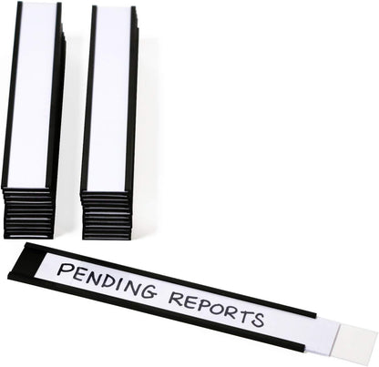 SmartSign Magnetic 'C' Channel Label Holders for Metal Racks and Shelves | 1" x 6" Pack of 25