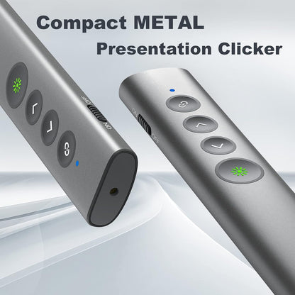 Rechargeable Green Laser Pointer for Presentation, Clicker for PowerPoint Presentations, USB-C/A Power Point Clicker, Wireless Presenter Remote for Computer/Mac/PPT/Google Slide Advancer