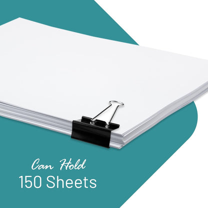 Binder Clips - 60 Medium Binder Clips, 1.25 Inch Black Paper Clamps, File Clip for Home, Office and School Supplies